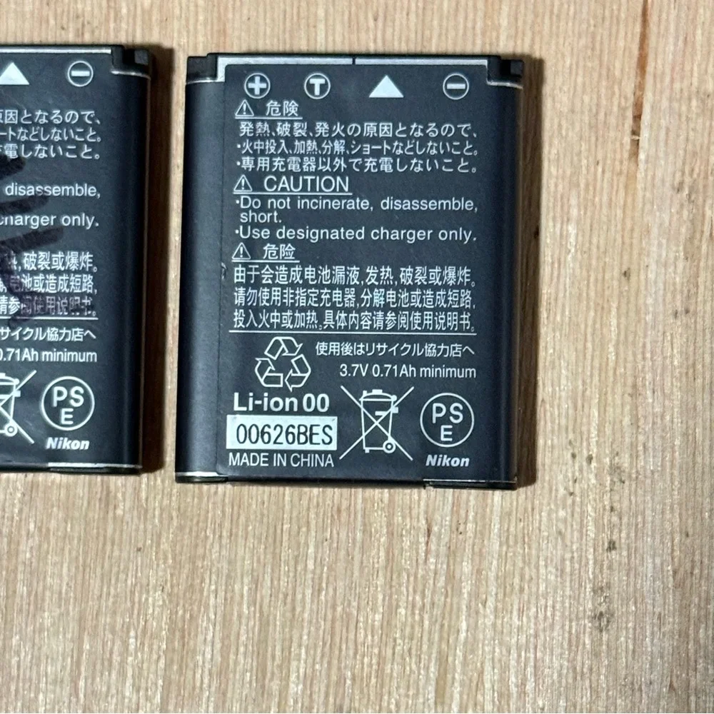 2-Nikon OEM EN-EL10 740mAh 2.8Wh Li-ion Battery Used Tested Good w/Charge Read!